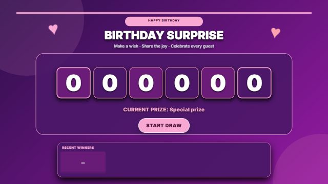 Brilliant birthday · Random draw
