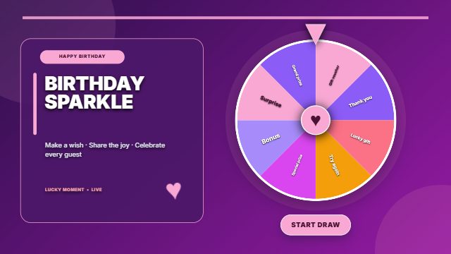 Brilliant birthday · Prize wheel