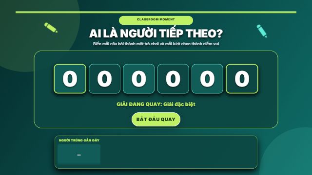 Lớp học khám phá · Quay số