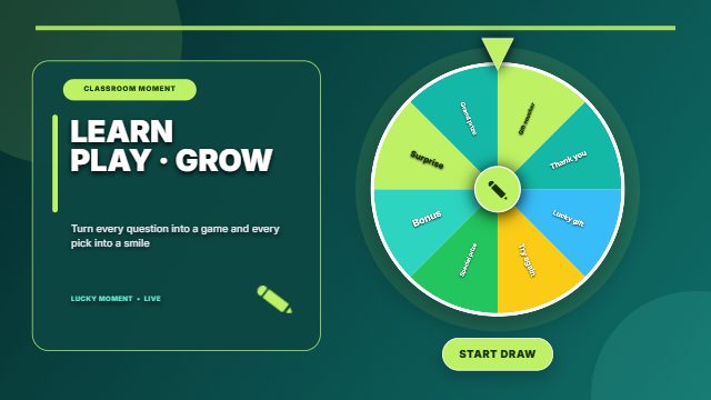 Classroom discovery · Prize wheel