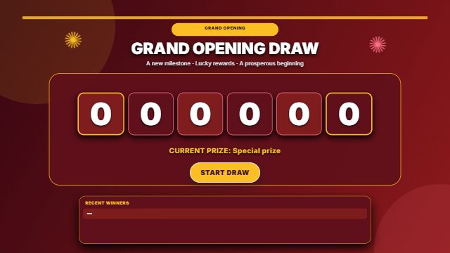 Grand opening fortune · Random draw