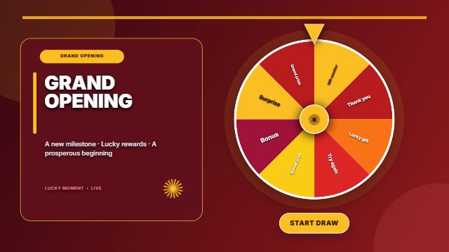 Grand opening fortune · Prize wheel