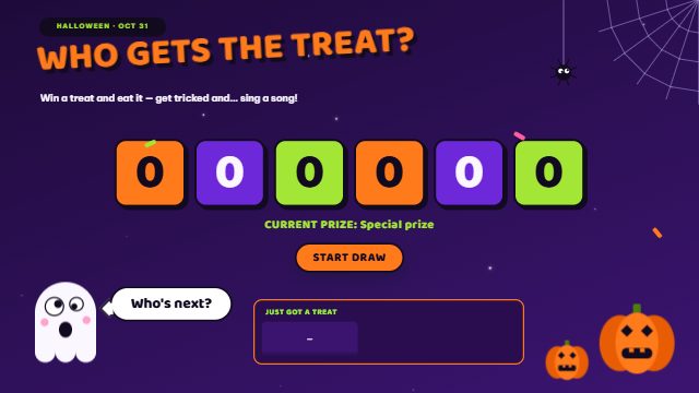 Try the Trick or Treat draw