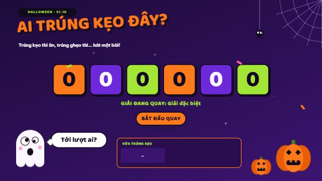 Chạy thử quay số Kẹo hay ghẹo