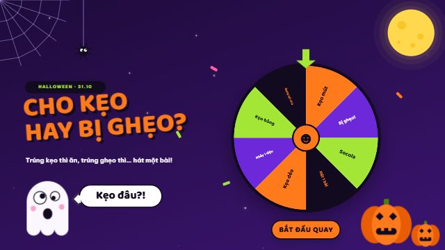 Chạy thử vòng quay Kẹo hay ghẹo