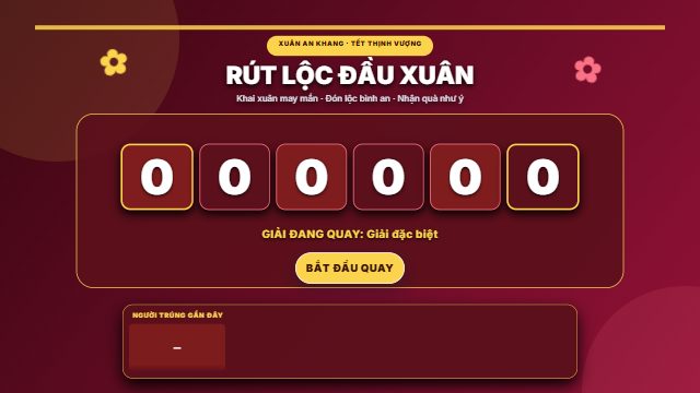 Lộc xuân như ý · Quay số