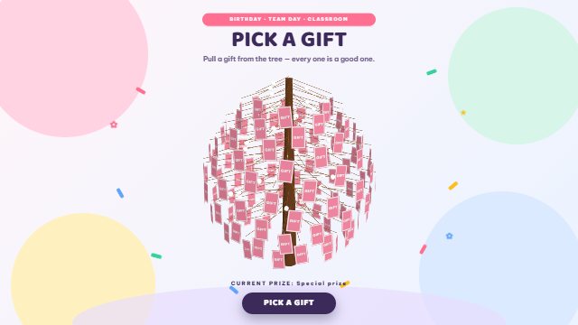 Try Cotton candy party — a gift tree on a light background