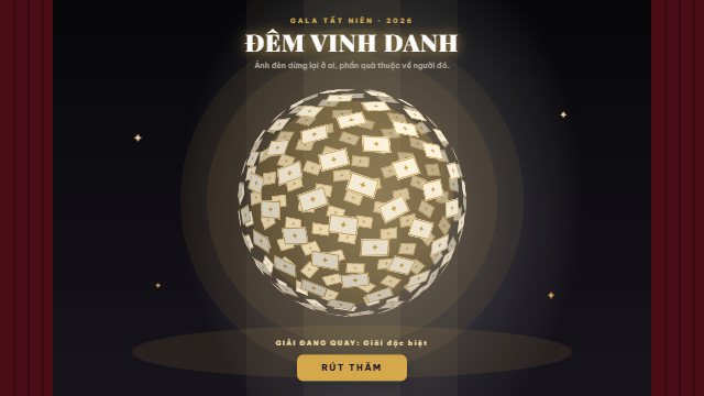 Chạy thử Sân khấu ánh đèn — quả cầu dưới đèn rọi