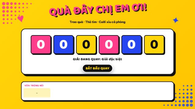 Pop art 20/10 · Quay số