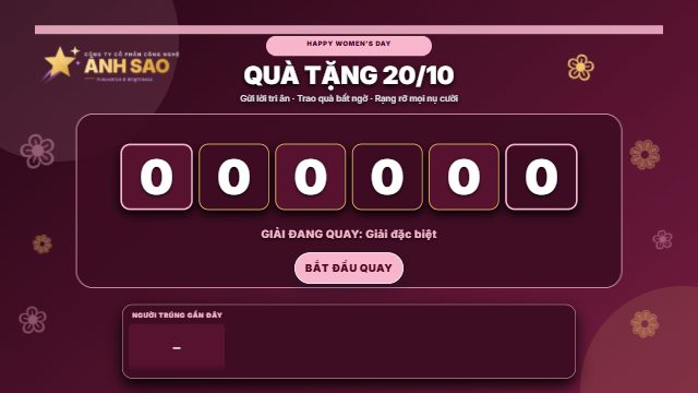 Hoa hồng 20/10 · Quay số